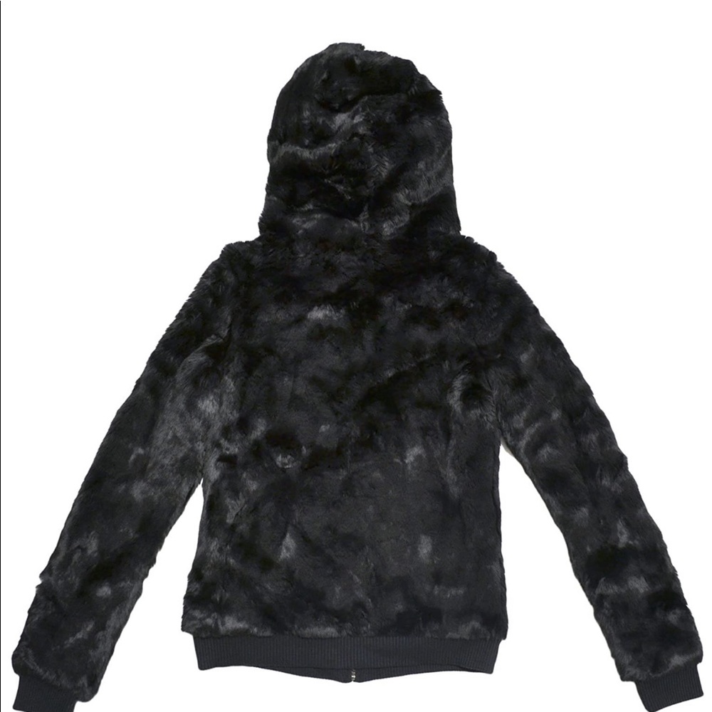 VS PINK Black Faux Fur Deluxe Zip Jacket💕🖤 - Picture 3 of 6